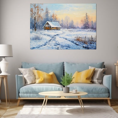 Barn in Winter Painting
